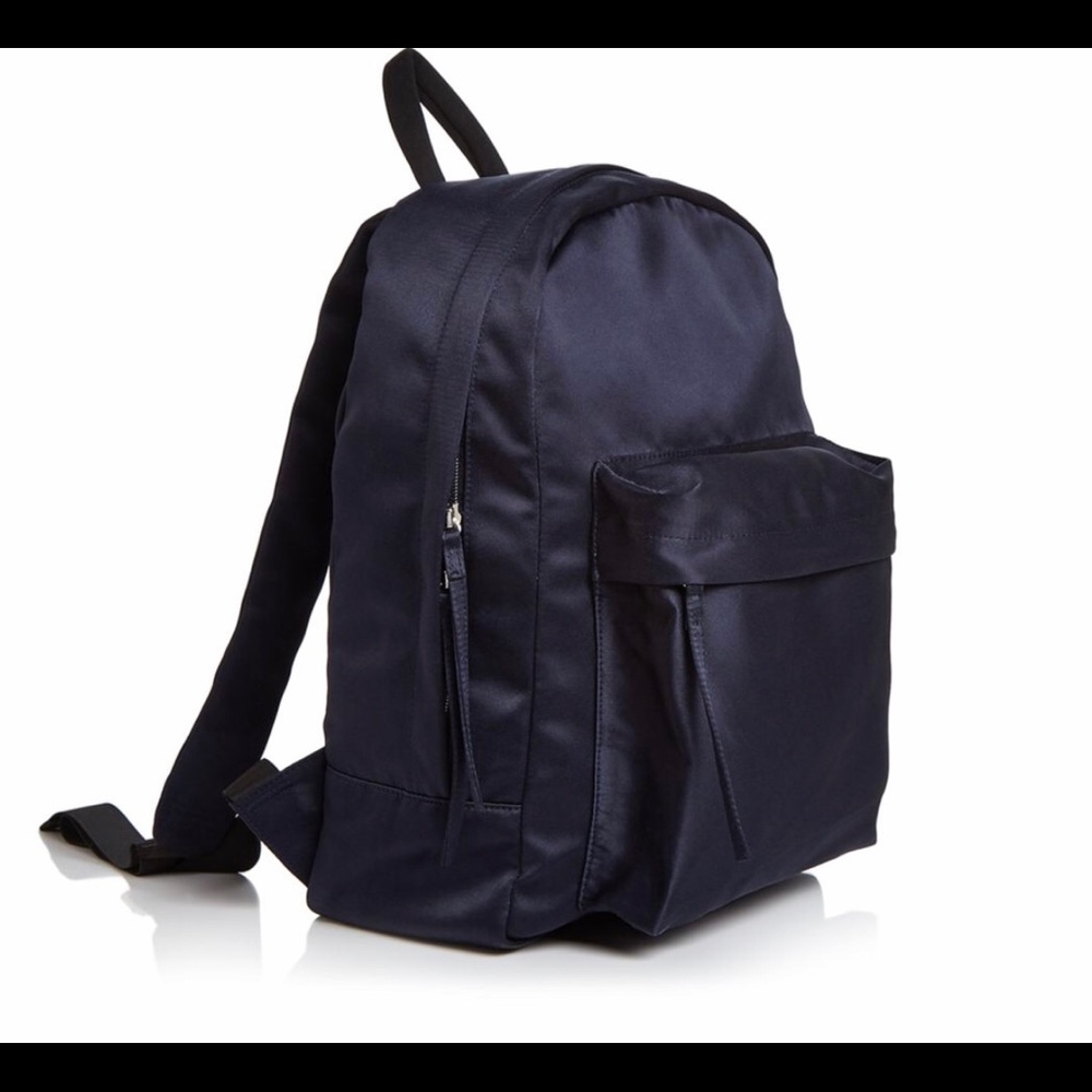 Elizabeth and James black satin backpack
